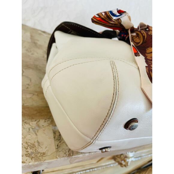 Coach Soho Hampton White/brown leather Flap Bag 9636 Satchel/Carryall - Picture 7 of 10